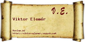 Viktor Elemér névjegykártya