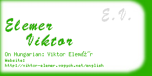 elemer viktor business card